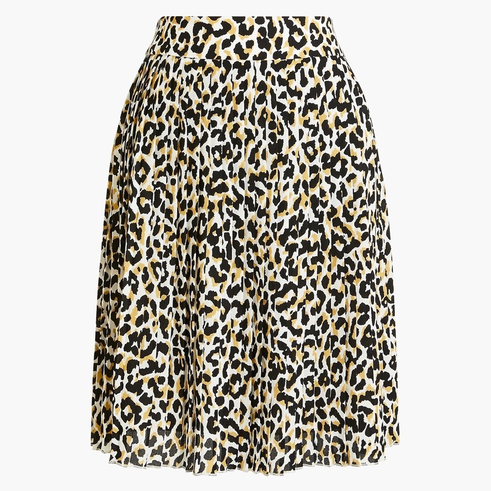 J. Crew Leopard Pleated Skirt